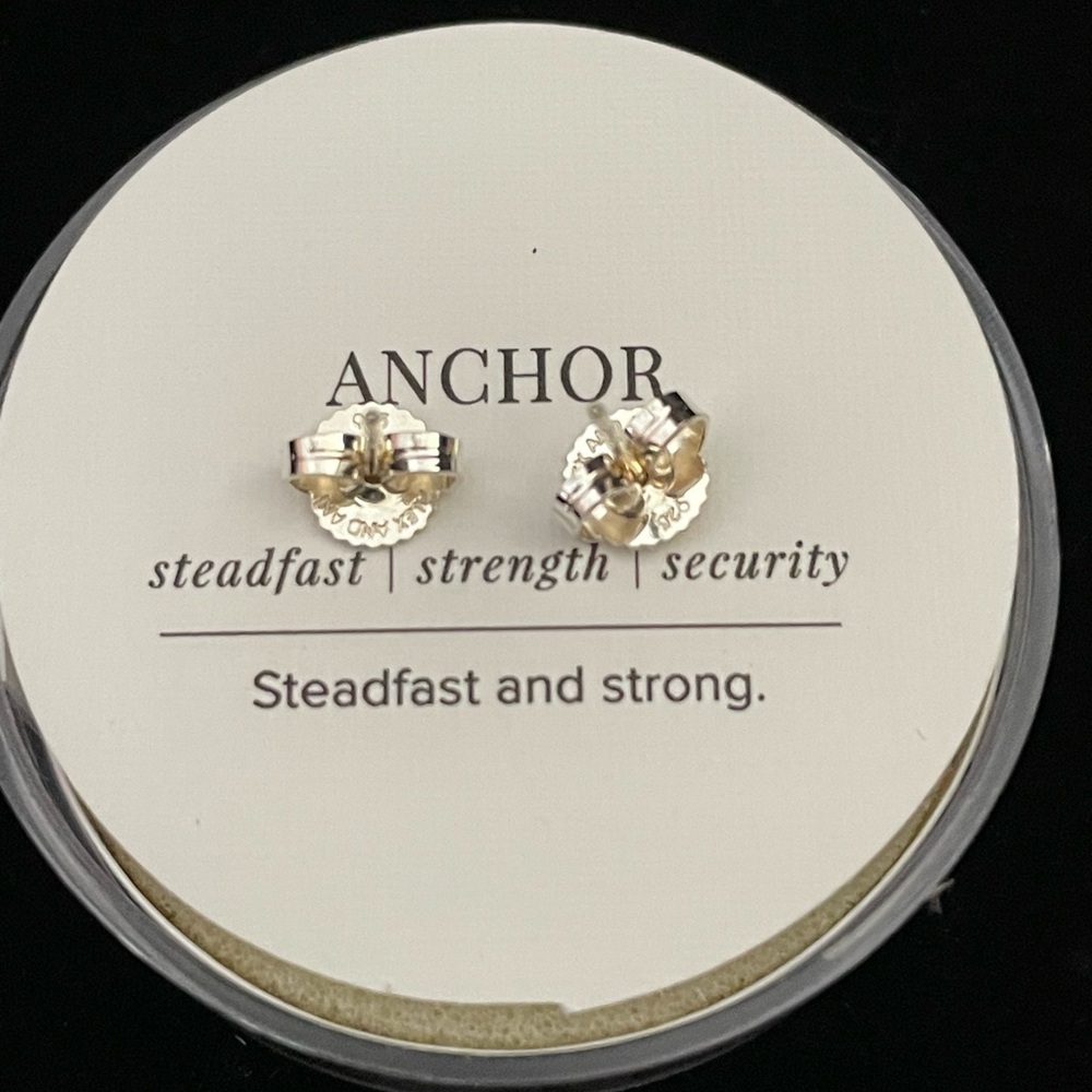 Alex and Ani Anchor Stud .925 Sterling Silver Post Earrings - Picture 2 of 10